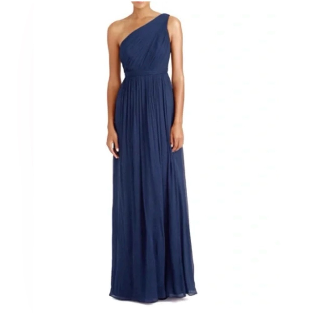 J CREW One-Shoulder Dress Silk Maxi Dress